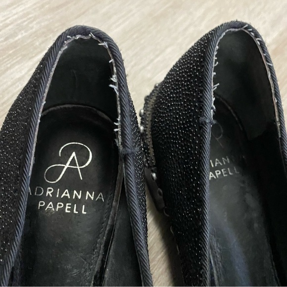 Adrianna Papell Black Leather Studded Loafers - Picture 6 of 11